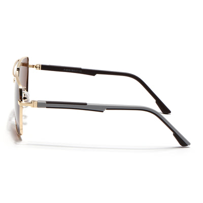 Eyejack Aviator Polarized Sunglasses for Men & Women (Brown Lens | Golden Frame - 8015PCL1976)