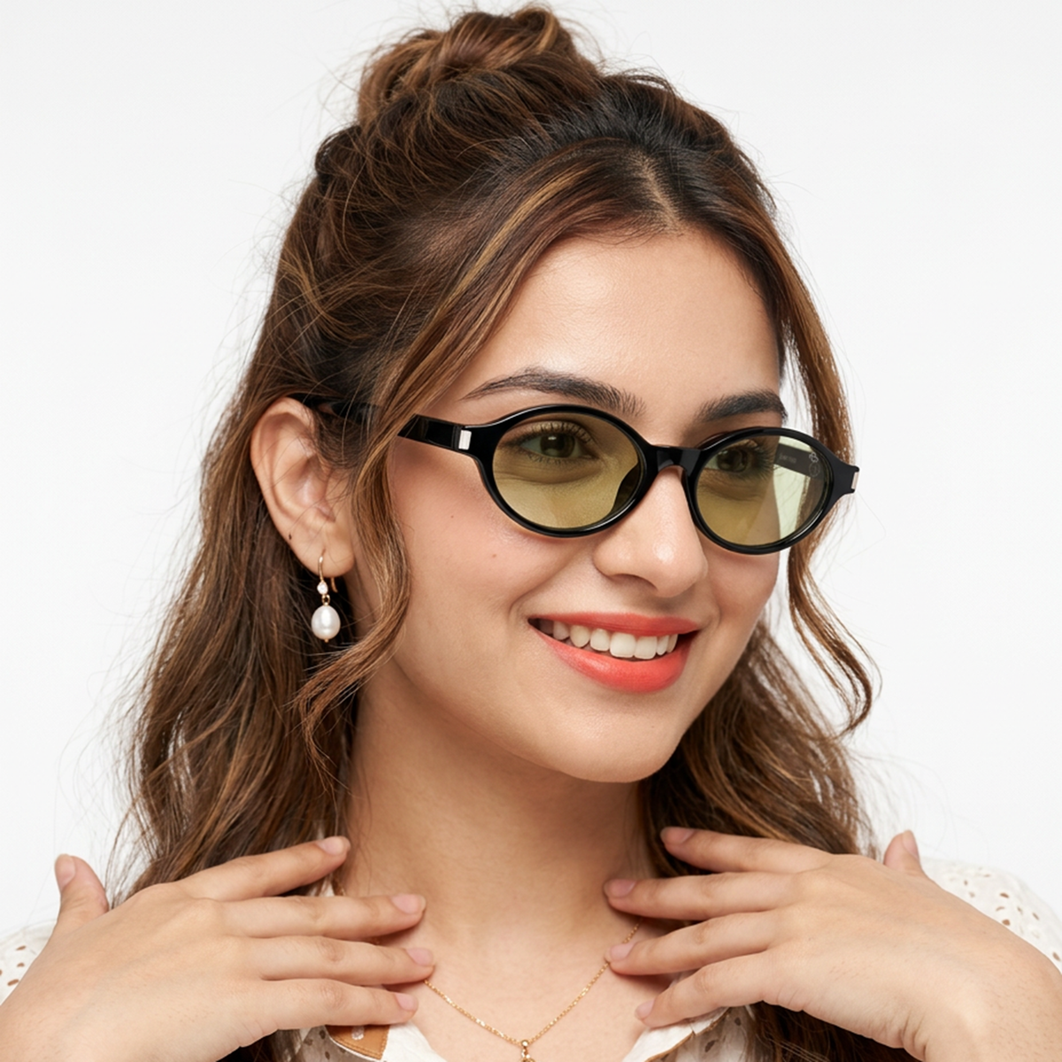 Bloom - Black Oval Sunglasses for Women (2537CL2186)