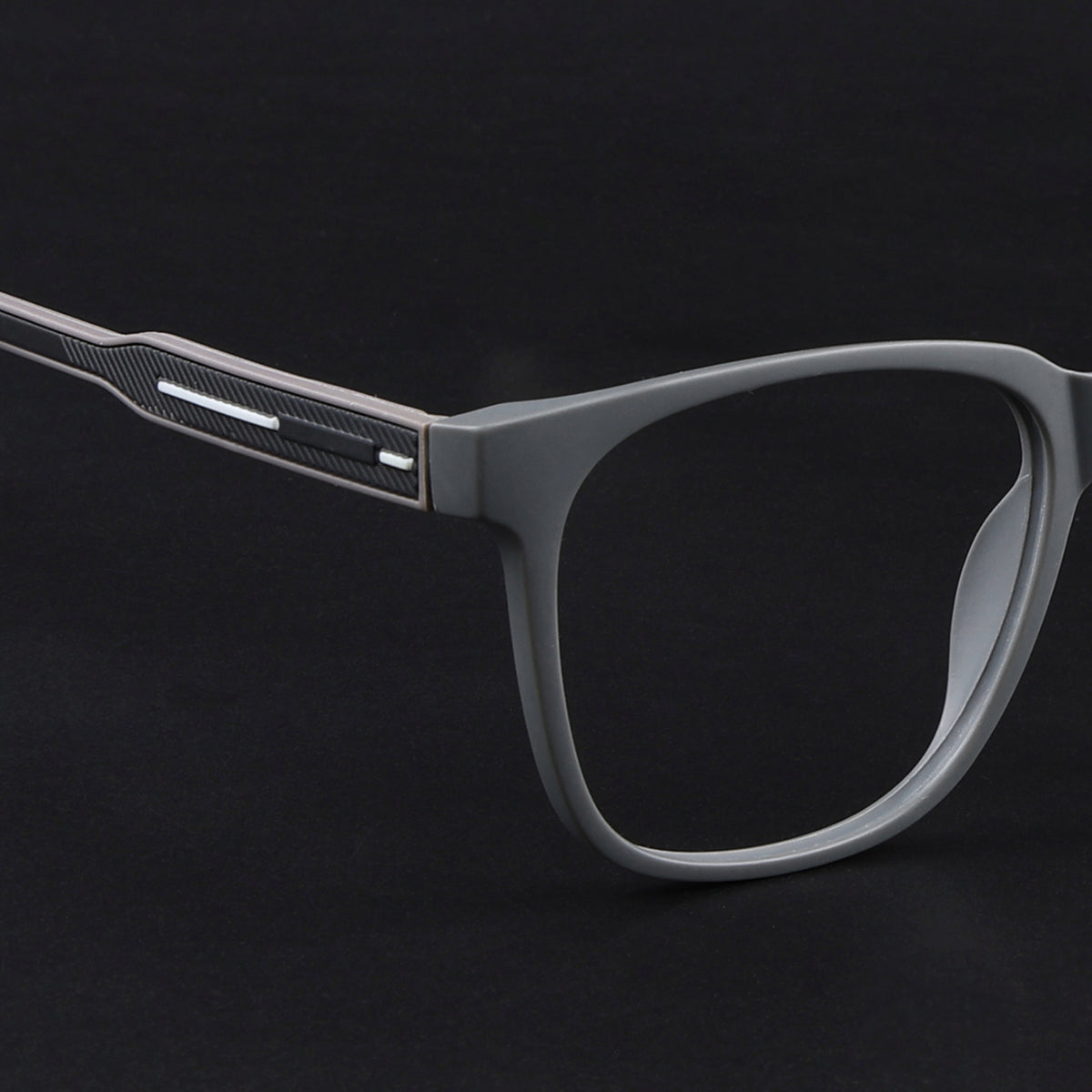 Eyejack Rush Grey Square Eyeglasses for Men & Women (1003FCL1455-C11)