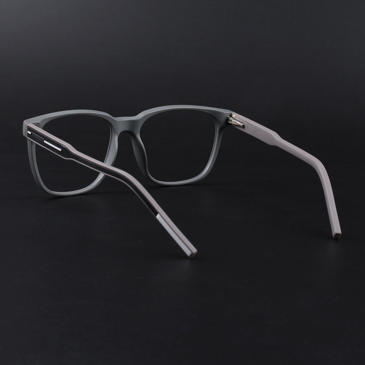 Eyejack Rush Grey Square Eyeglasses for Men & Women (1003FCL1455-C11)