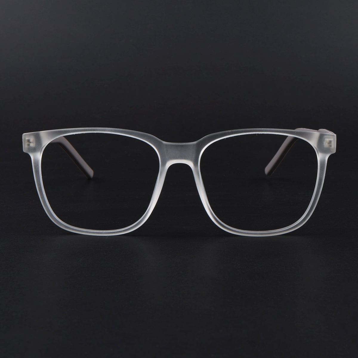 Eyejack Rush Matt Transparent Square Eyeglasses for Men & Women (1003FCL1456-C12)