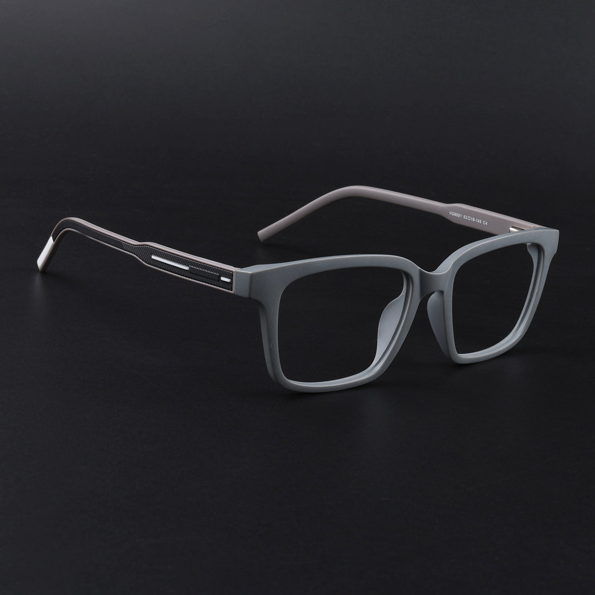 Eyejack Rush Grey Square Eyeglasses for Men & Women (1002FCL1453-C11)