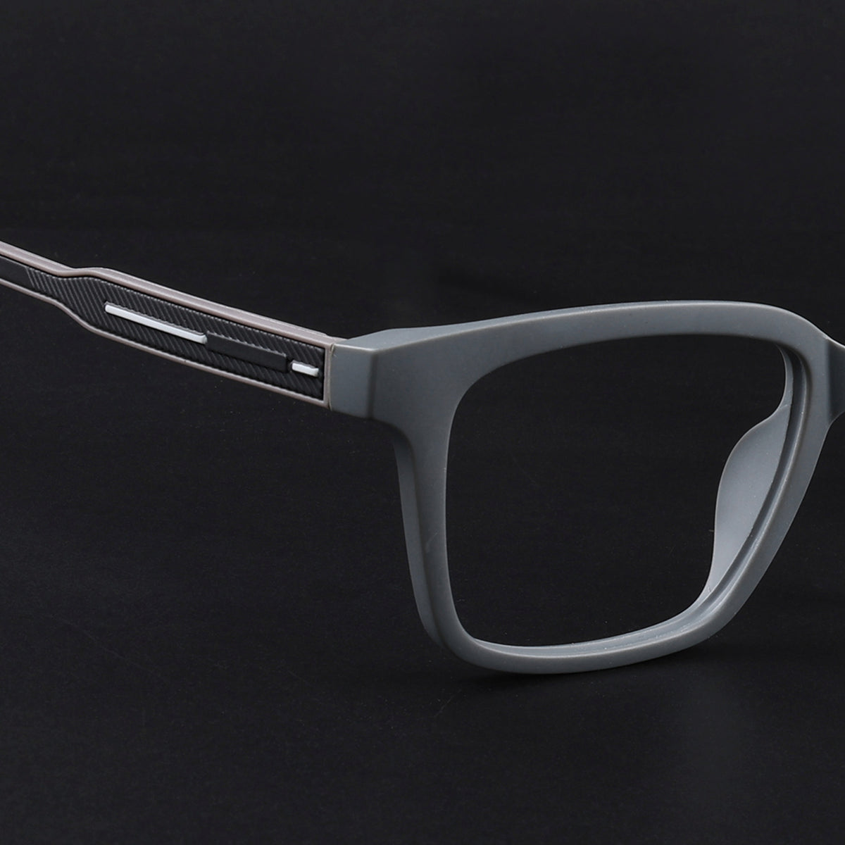 Eyejack Rush Grey Square Eyeglasses for Men & Women (1002FCL1453-C11)