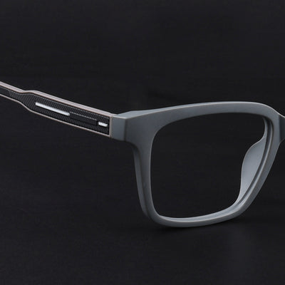 Eyejack Rush Grey Square Eyeglasses for Men & Women (1002FCL1453-C11)