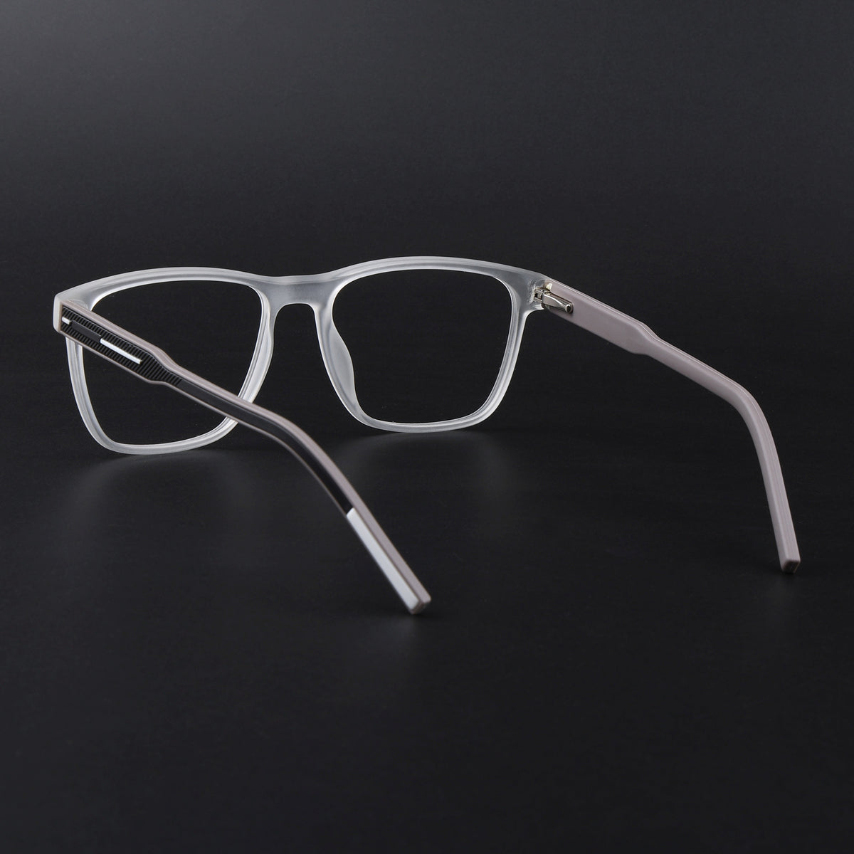 Eyejack Rush Matt Transparent Square Eyeglasses for Men & Women (1010FCL1460-C12)