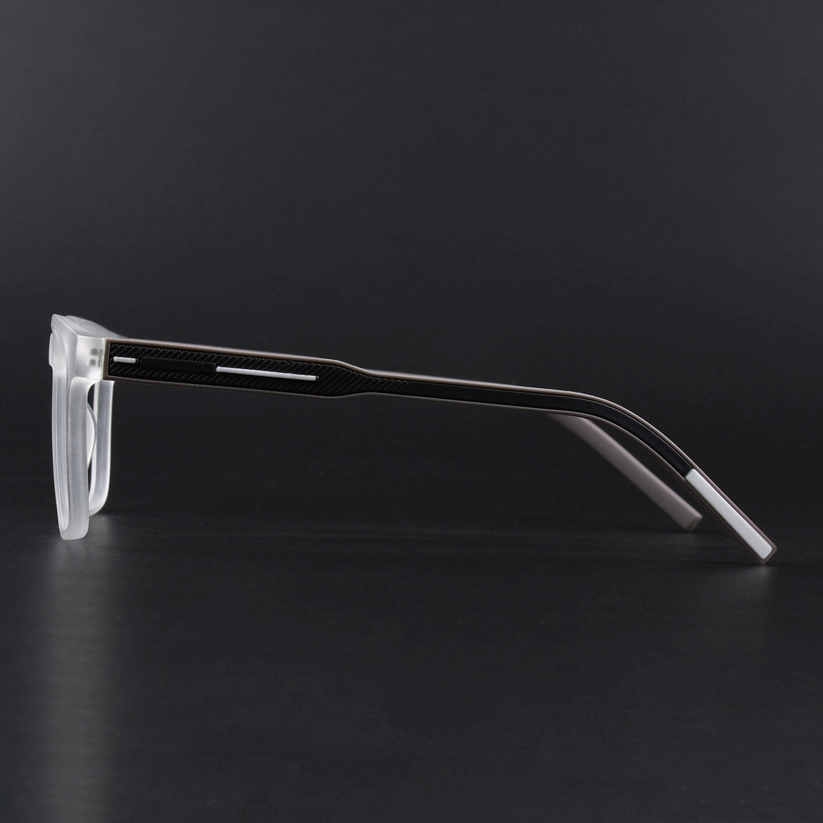 Eyejack Rush Matt Transparent Square Eyeglasses for Men & Women (1010FCL1460-C12)