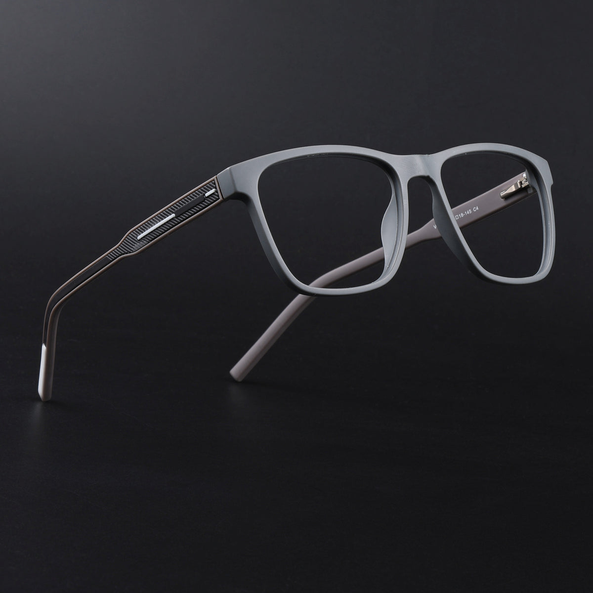 Eyejack Rush Grey Square Eyeglasses for Men & Women (1010FCL1459-C11)