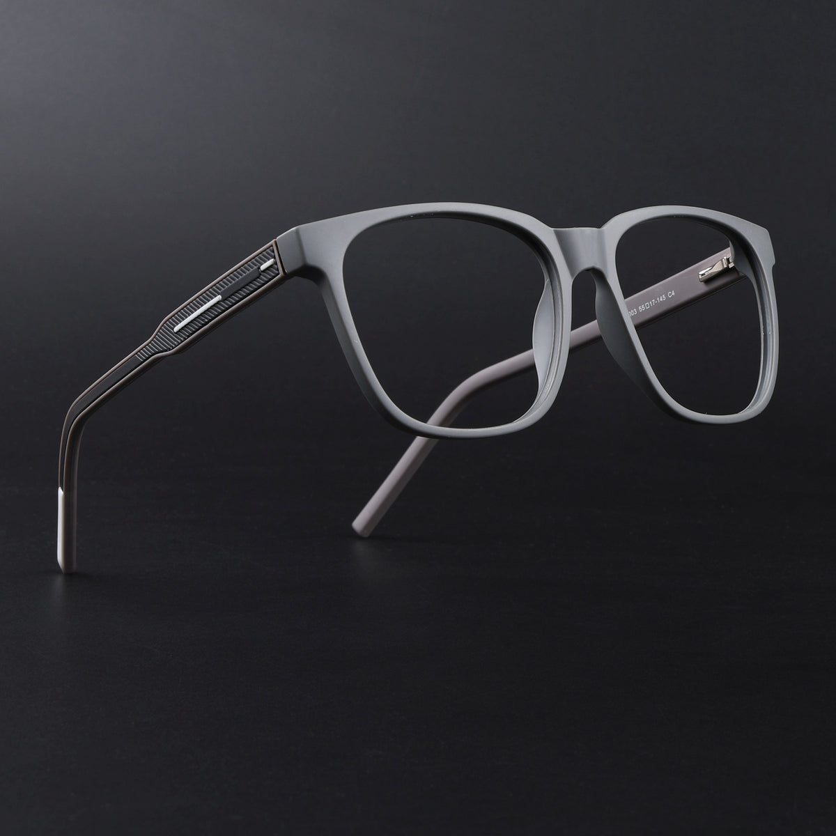 Eyejack Rush Grey Square Eyeglasses for Men & Women (1003FCL1455-C11)