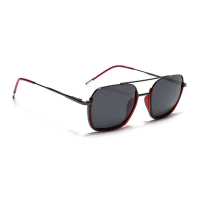 Eyejack Aura Red & Grey Wayfarer Polarized Sunglasses for Men & Women (2508PCL1531)