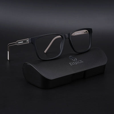 Eyejack Rush Matt Black Square Eyeglasses for Men & Women (1001CL635-C1)