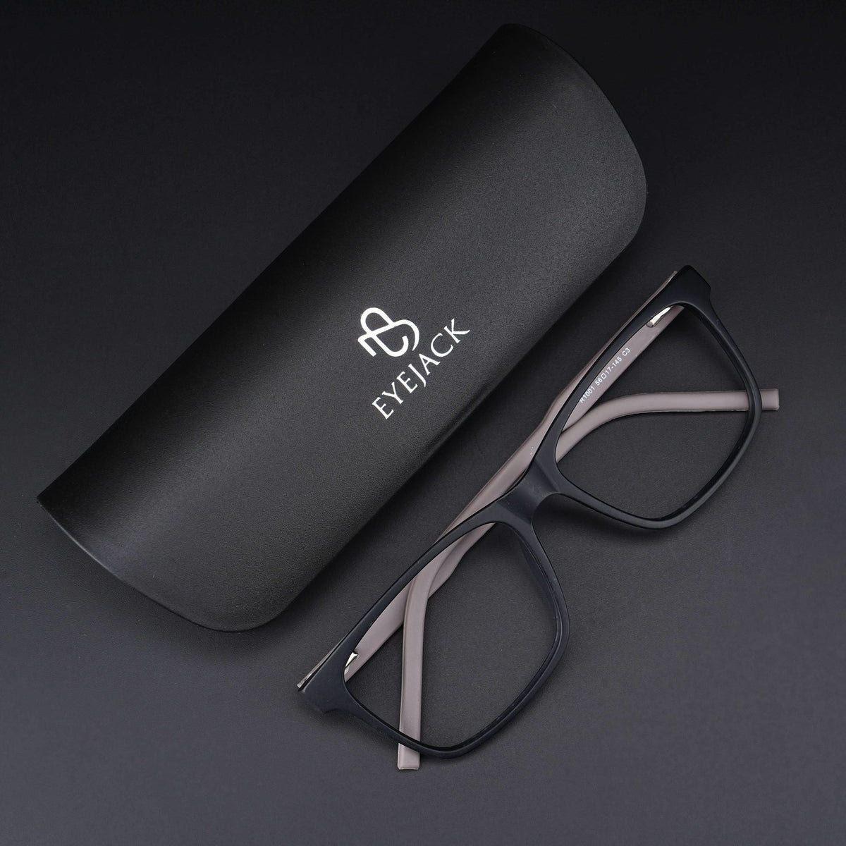 Eyejack Rush Matt Black Square Eyeglasses for Men & Women (1001CL635-C1)