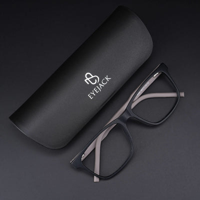 Eyejack Rush Matt Black Square Eyeglasses for Men & Women (1001CL635-C1)