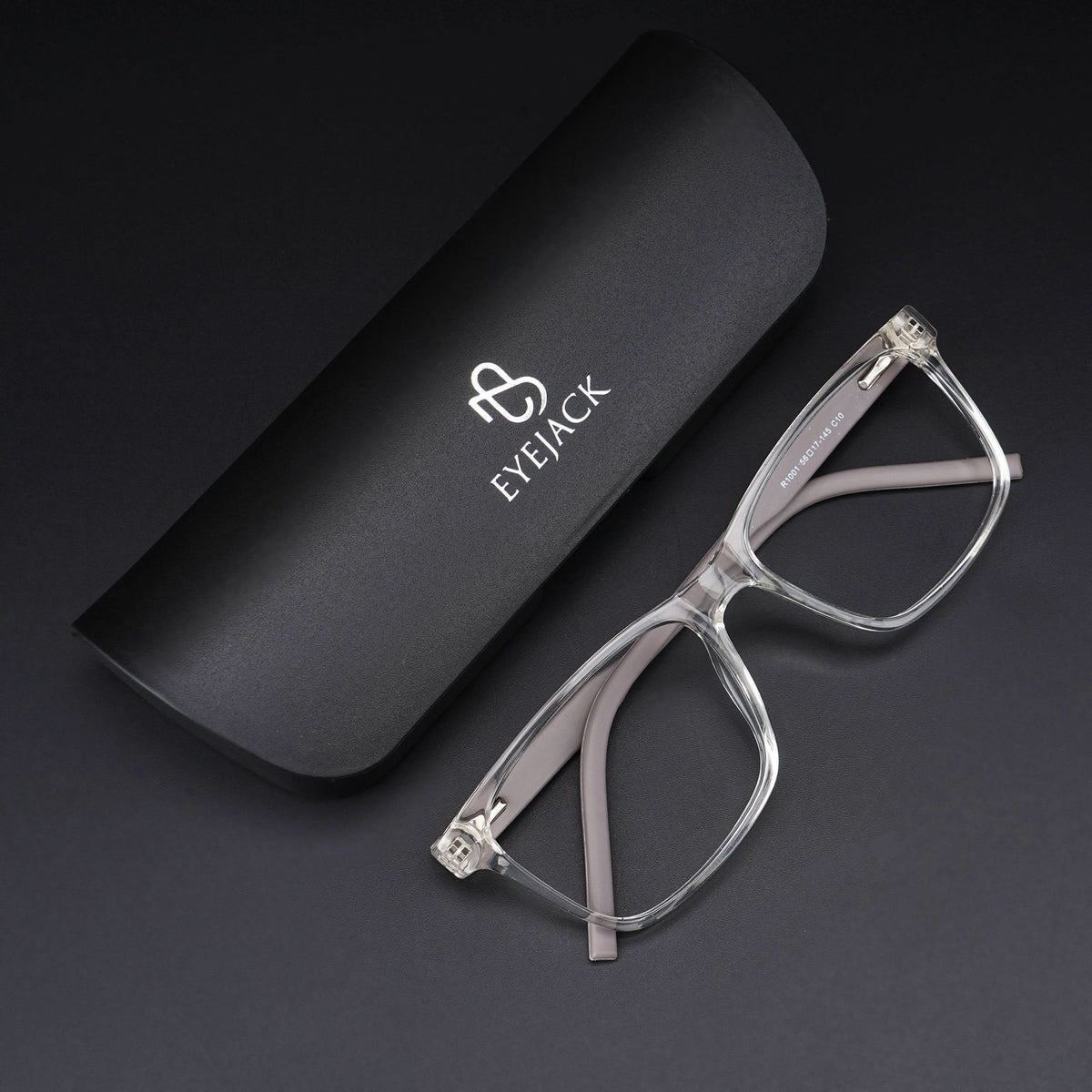 Eyejack Rush Transparent Square Eyeglasses for Men & Women (1001CL636-C2)