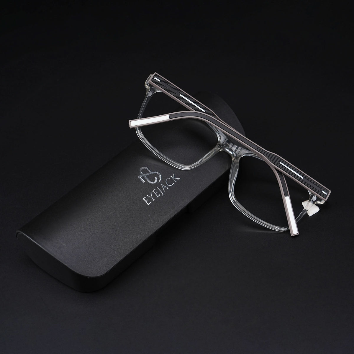Eyejack Rush Transparent Square Eyeglasses for Men & Women (1001CL636-C2)