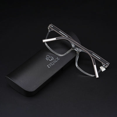 Eyejack Rush Transparent Square Eyeglasses for Men & Women (1001CL636-C2)