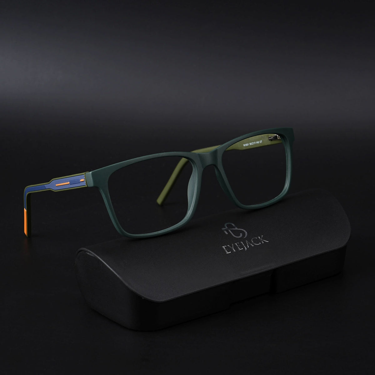 Eyejack Rush Green Square Eyeglasses for Men & Women (1001CL640-C6)