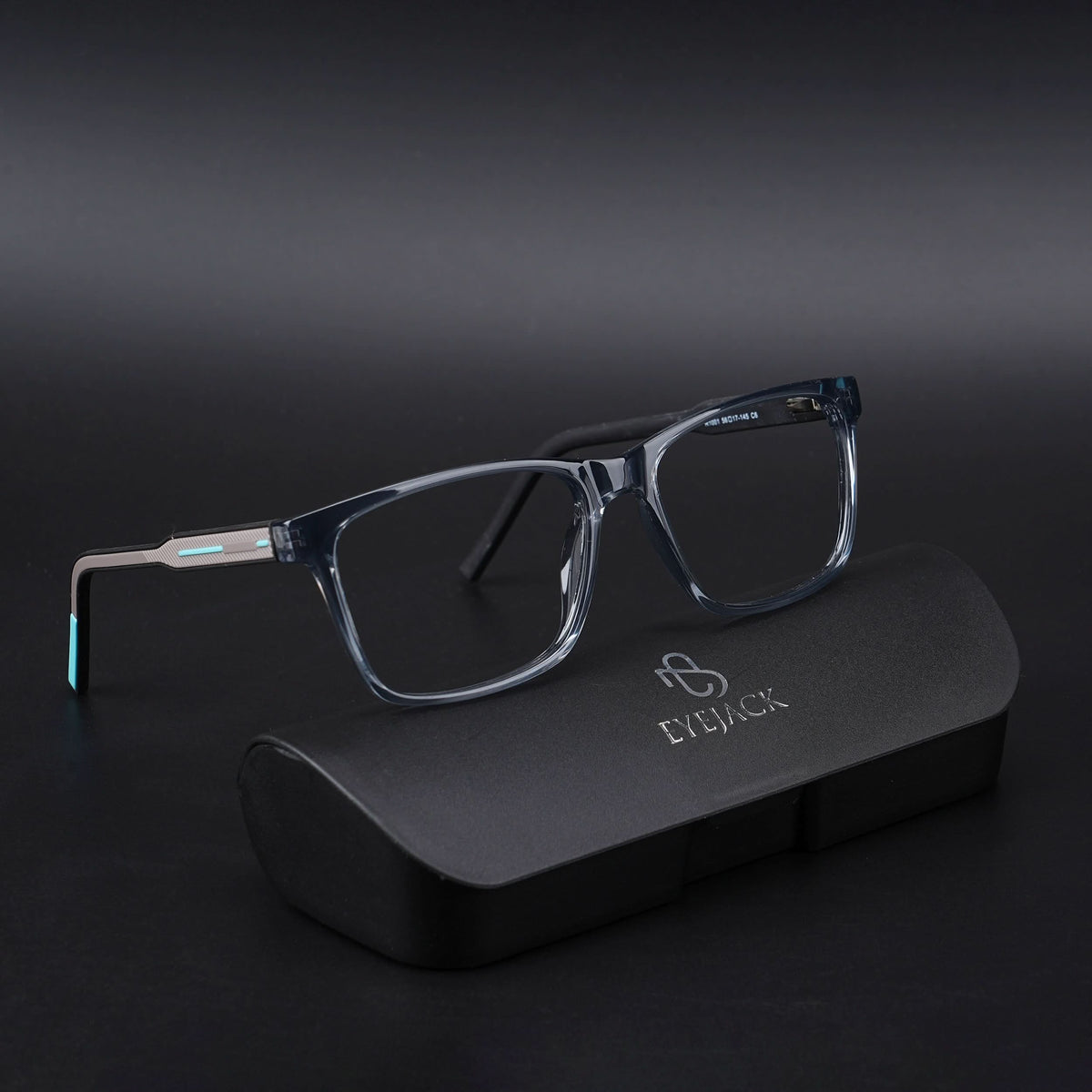 Eyejack Rush Grey Square Eyeglasses for Men & Women (1001CL643-C9)
