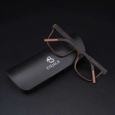 Eyejack Rush Matt Brown Square Eyeglasses for Men & Women (1001CL644-C10)