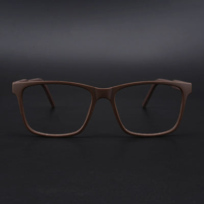 Eyejack Rush Matt Brown Square Eyeglasses for Men & Women (1001CL644-C10)