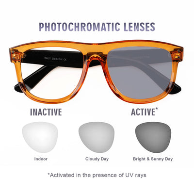 Eyejack Photochromic reverse technology Orange Sunglasses (1002CL622-C12)