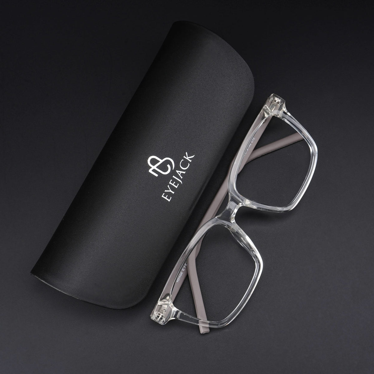 Eyejack Rush Transparent Square Eyeglasses for Men & Women (1002CL646-C2)