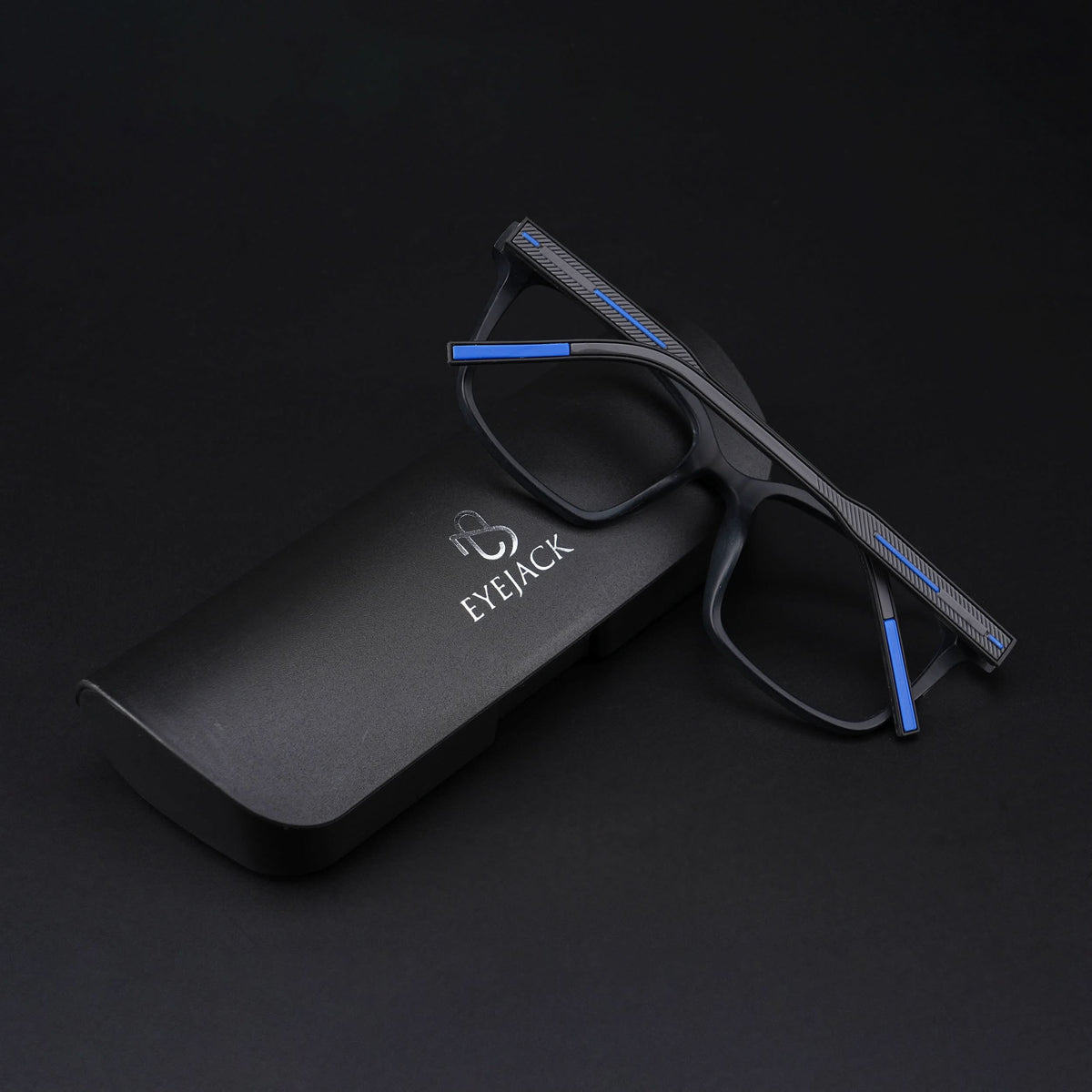 Eyejack Rush Matt Black Square Eyeglasses for Men & Women (1002CL651-C7)