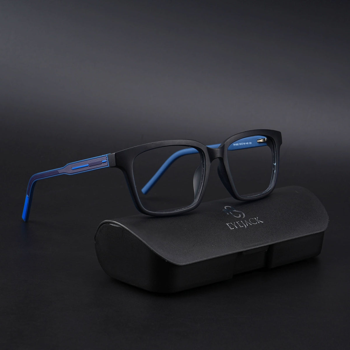 Eyejack Rush Navy Blue Square Eyeglasses for Men & Women (1002CL652-C8)