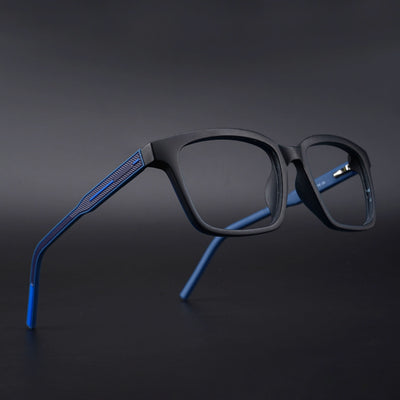 Eyejack Rush Navy Blue Square Eyeglasses for Men & Women (1002CL652-C8)