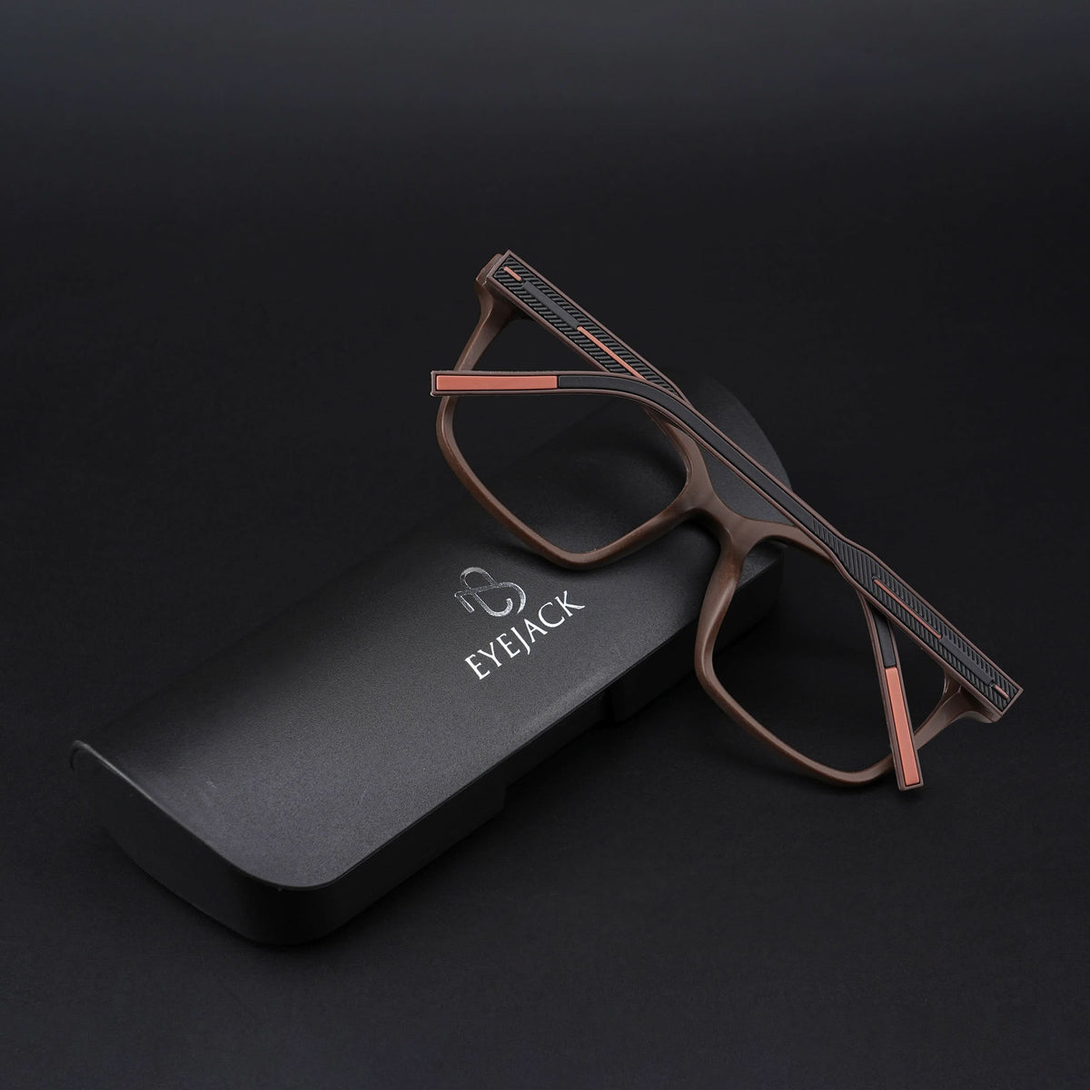 Eyejack Rush Matt Brown Square Eyeglasses for Men & Women (1002CL654-C10)
