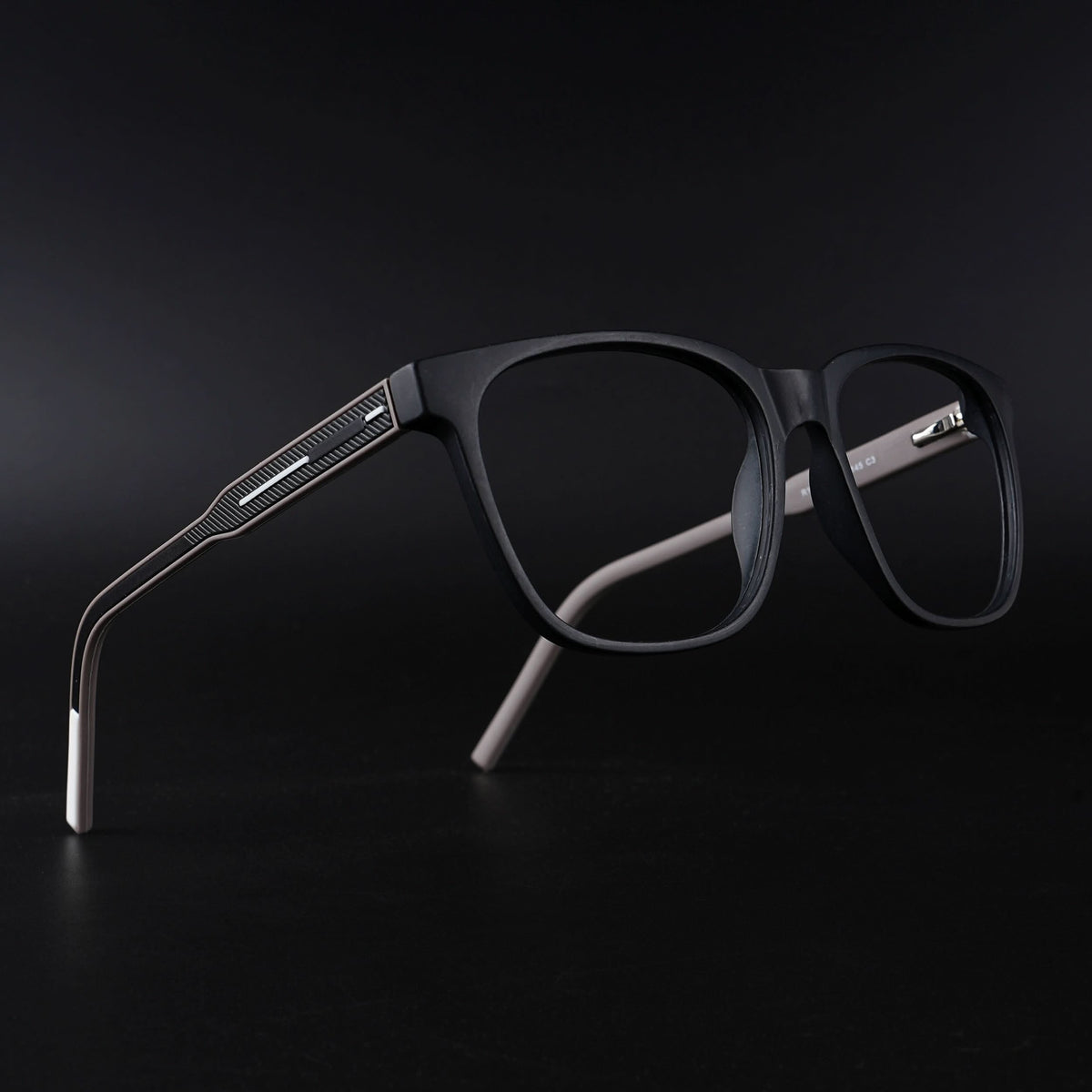 Eyejack Rush Matt Black Square Eyeglasses for Men & Women (1003CL655-C1)