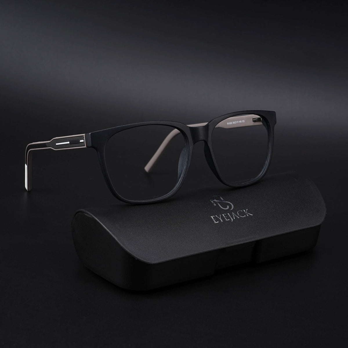 Eyejack Rush Matt Black Square Eyeglasses for Men & Women (1003CL655-C1)