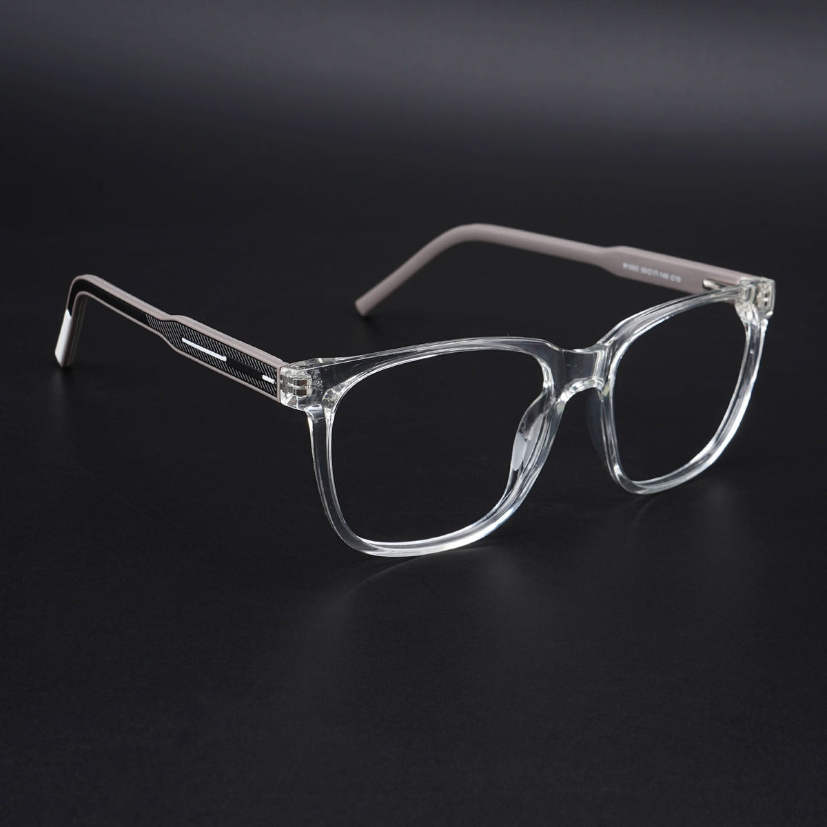 Eyejack Rush Transparent Square Eyeglasses for Men & Women (1003CL656-C2)