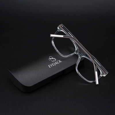 Eyejack Rush Transparent Square Eyeglasses for Men & Women (1003CL656-C2)
