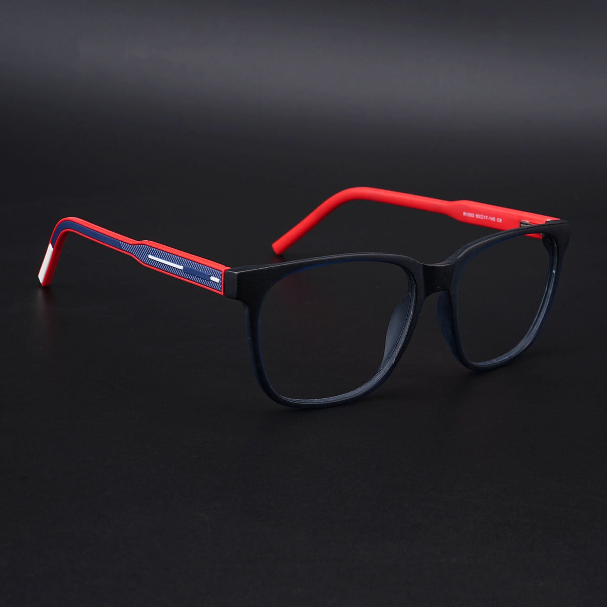 Eyejack Rush Navy Blue Square Eyeglasses for Men & Women (1003CL657-C3)