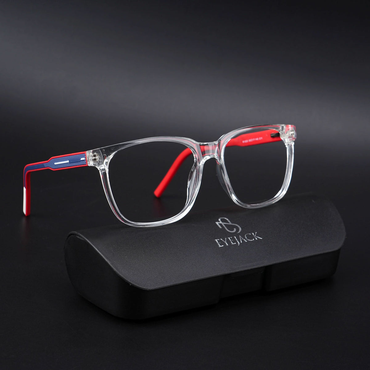 Eyejack Rush Transparent Square Eyeglasses for Men & Women (1003CL658-C4)