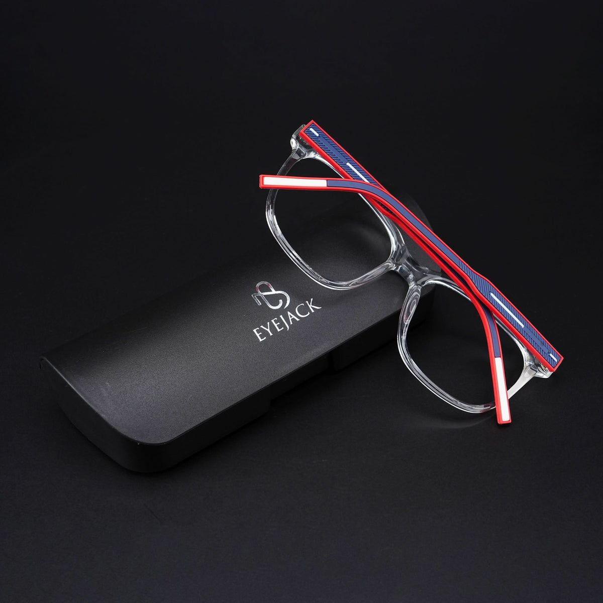 Eyejack Rush Transparent Square Eyeglasses for Men & Women (1003CL658-C4)