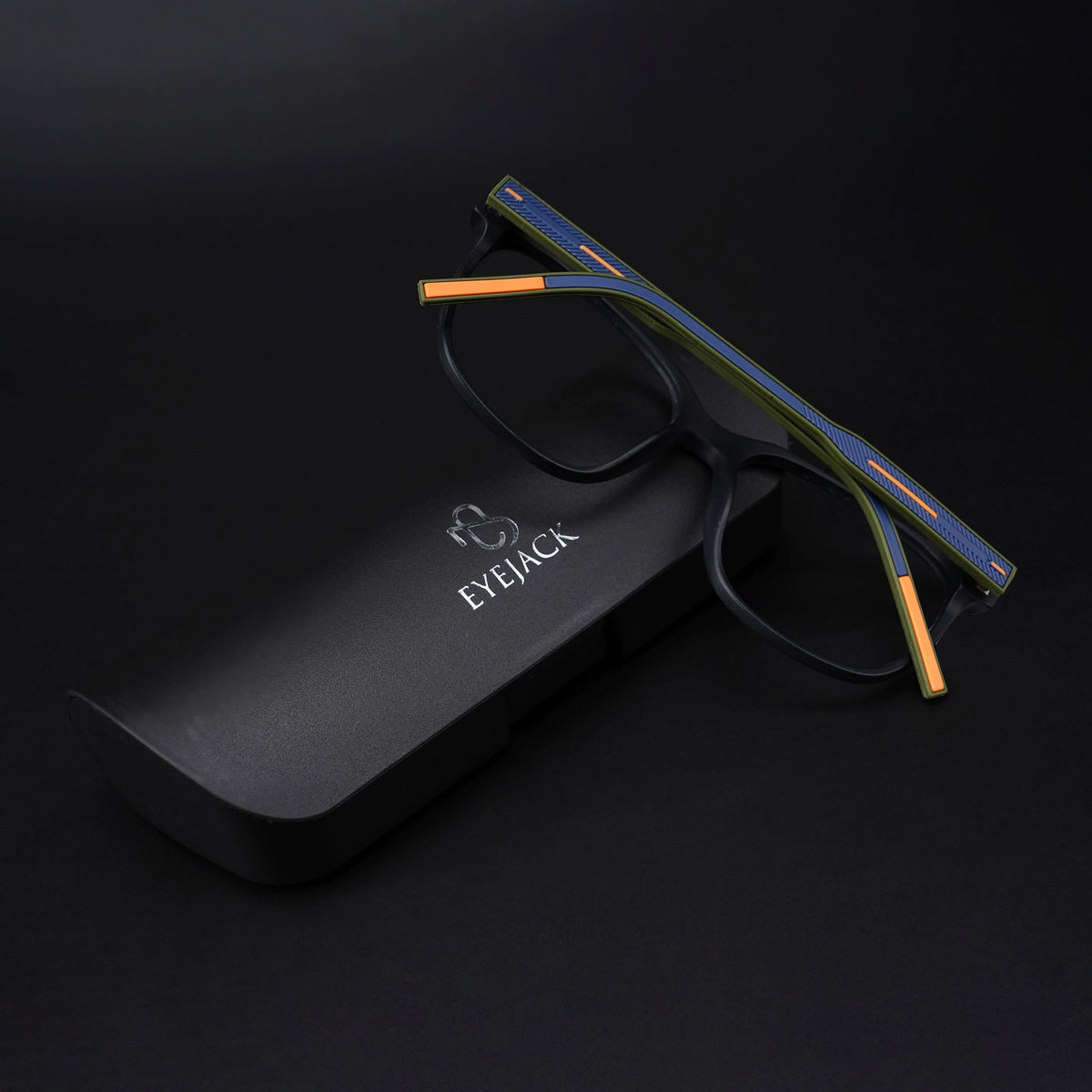 Eyejack Rush Matt Black Square Eyeglasses for Men & Women (1003CL659-C5)