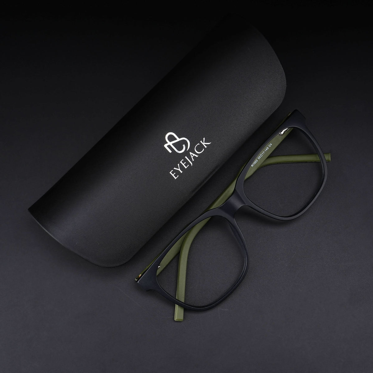 Eyejack Rush Matt Black Square Eyeglasses for Men & Women (1003CL659-C5)