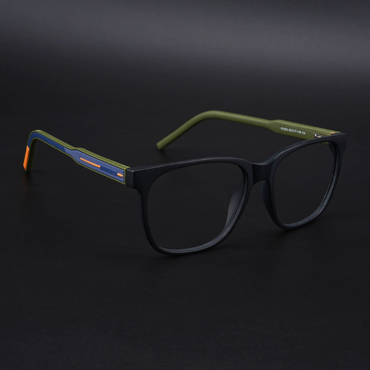 Eyejack Rush Matt Black Square Eyeglasses for Men & Women (1003CL659-C5)