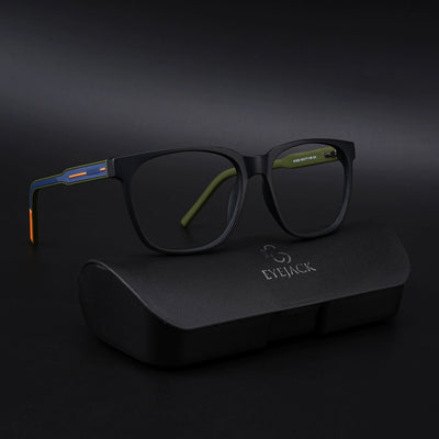 Eyejack Rush Matt Black Square Eyeglasses for Men & Women (1003CL659-C5)