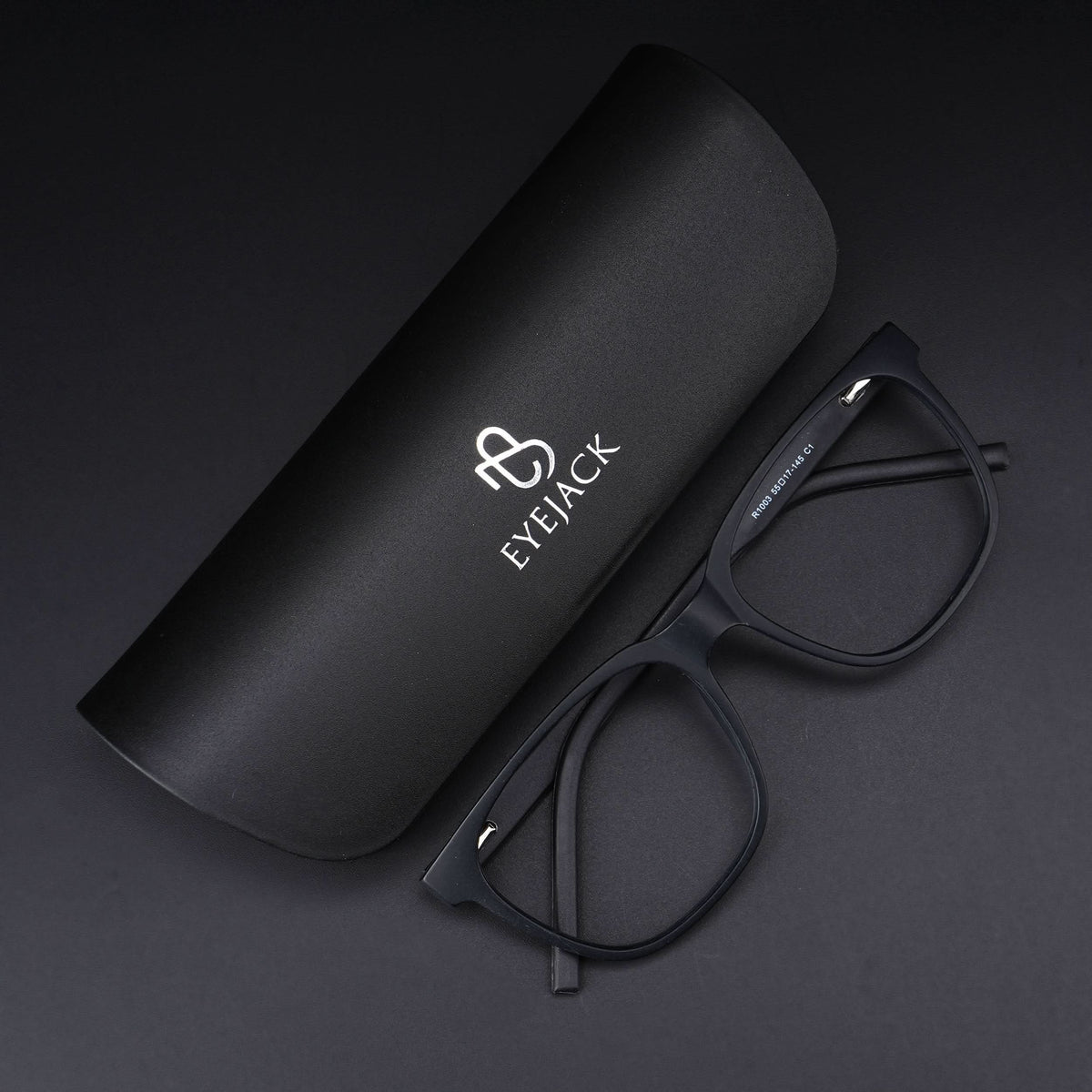Eyejack Rush Matt Black Square Eyeglasses for Men & Women (1003CL661-C7)