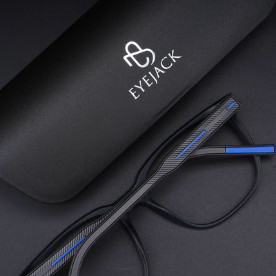 Eyejack Rush Matt Black Square Eyeglasses for Men & Women (1003CL661-C7)