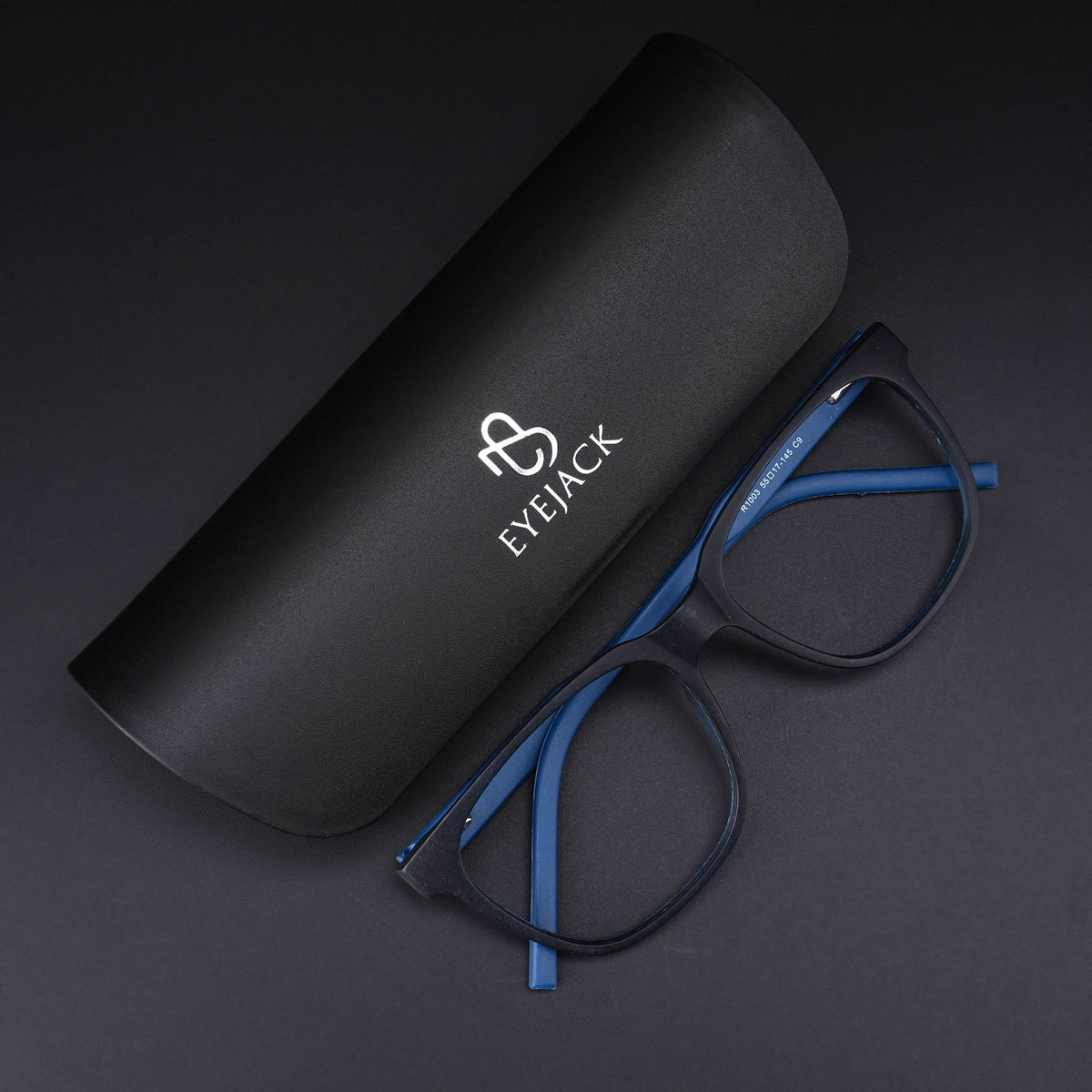 Eyejack Rush Navy Blue Square Eyeglasses for Men & Women (1003CL662-C8)