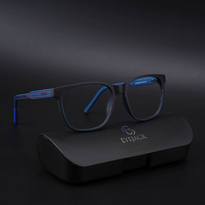 Eyejack Rush Navy Blue Square Eyeglasses for Men & Women (1003CL662-C8)