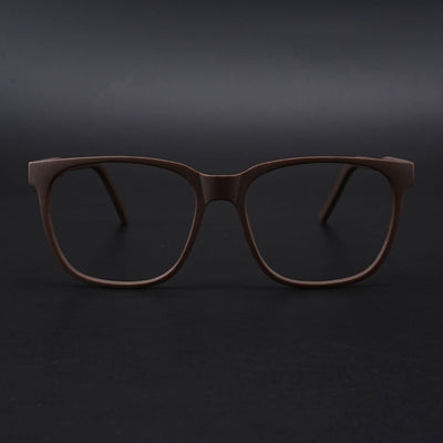 Eyejack Rush Matt Brown Square Eyeglasses for Men & Women (1003CL664-C10)