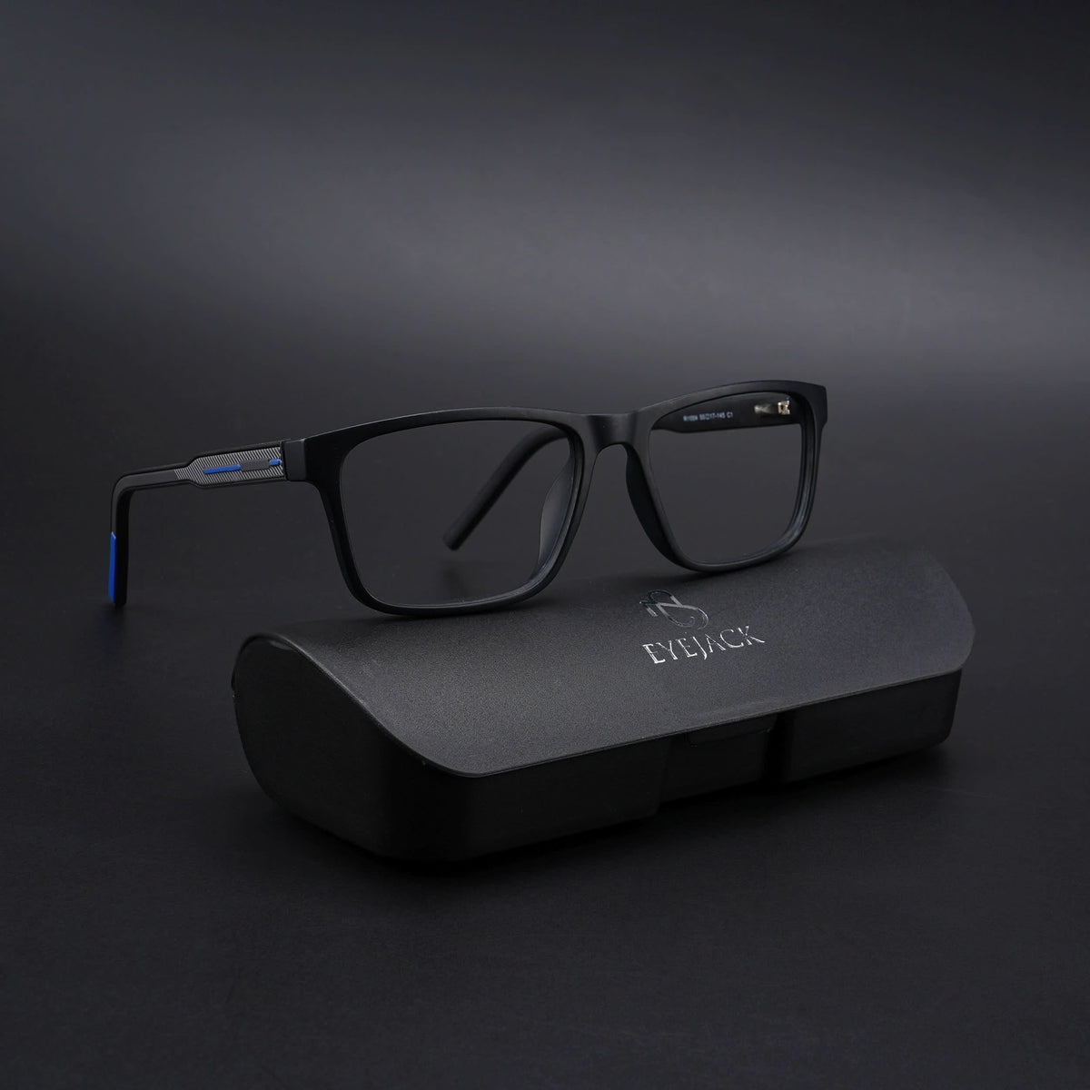 Eyejack Rush Matt Black Square Eyeglasses for Men & Women (1004CL671-C7)