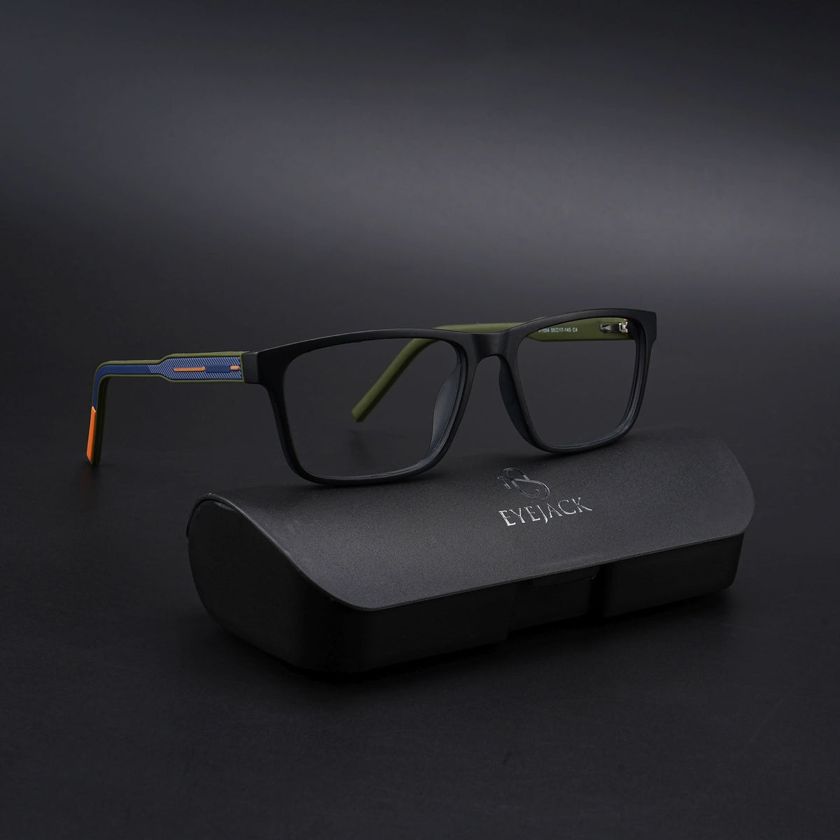 Eyejack Rush Matt Black Square Eyeglasses for Men & Women (1004CL669-C5)