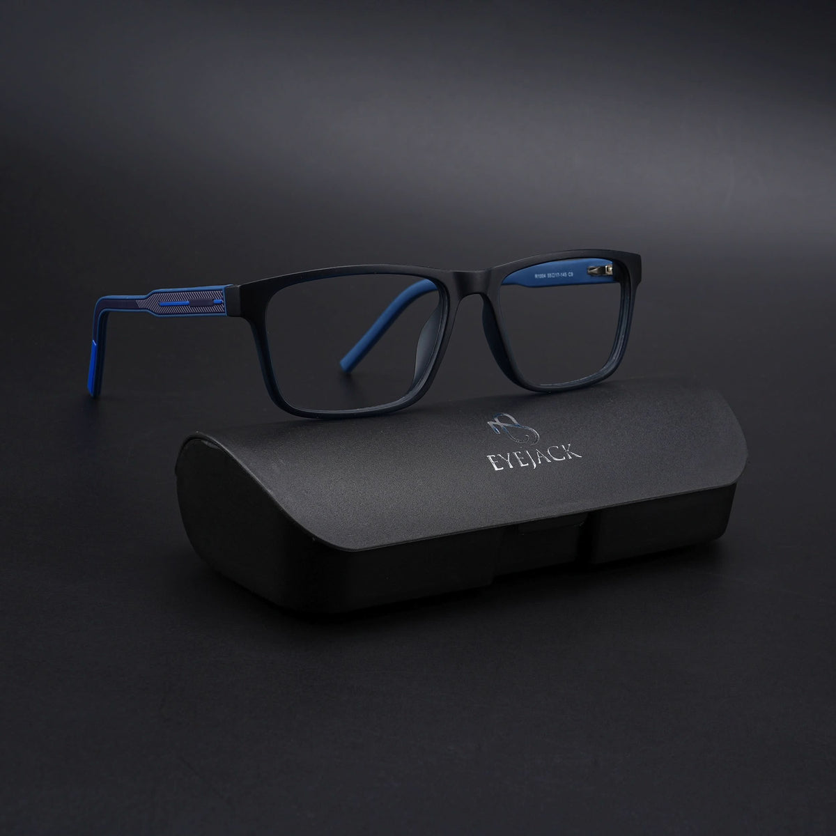 Eyejack Rush Navy Blue Square Eyeglasses for Men & Women (1004CL672-C8)