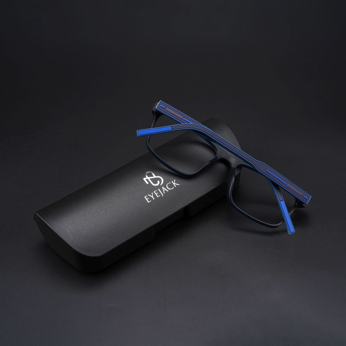 Eyejack Rush Navy Blue Square Eyeglasses for Men & Women (1004CL672-C8)