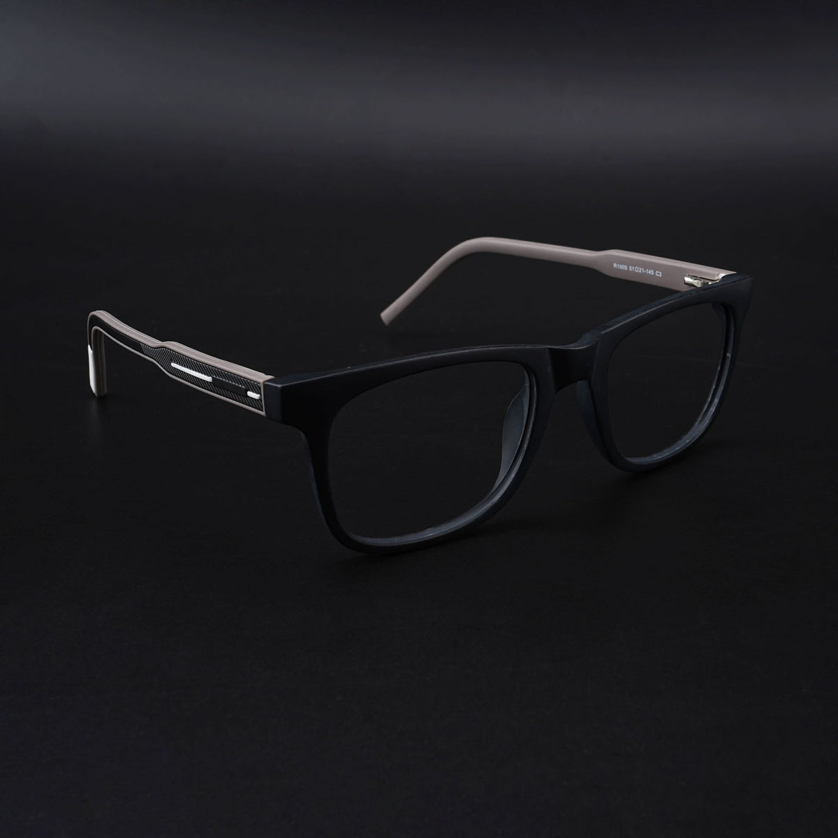 Eyejack Rush Matt Black Square Eyeglasses for Men & Women (1005CL675-C1)